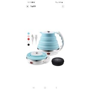 Ultrathin Upgraded Food Grade Silicone Travel Foldable Electric Kettle Boil Dry